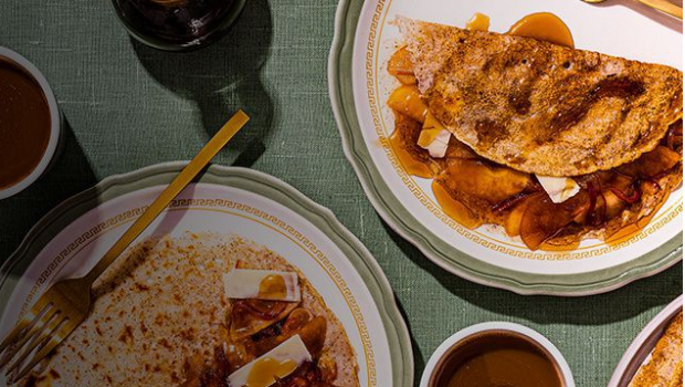 Crêpes de sarrasin aux pommes et cheddar